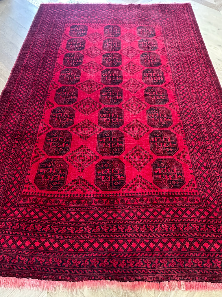 Rare Afghan Turkman elephant foot rug  295x200 cm
