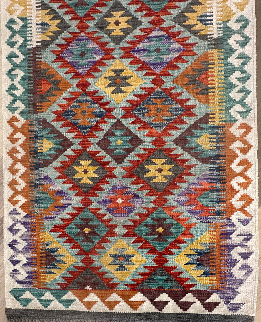 Afghan hand made Kilim runner 301x86 cm
