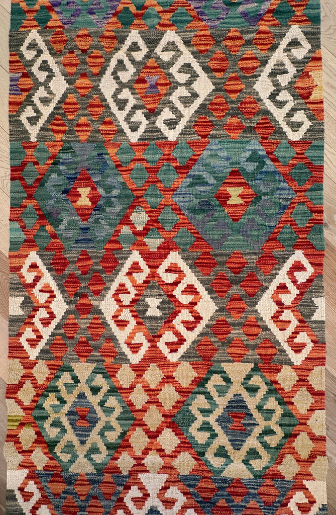 Afghan hand made Kilim runner 384x86 cm