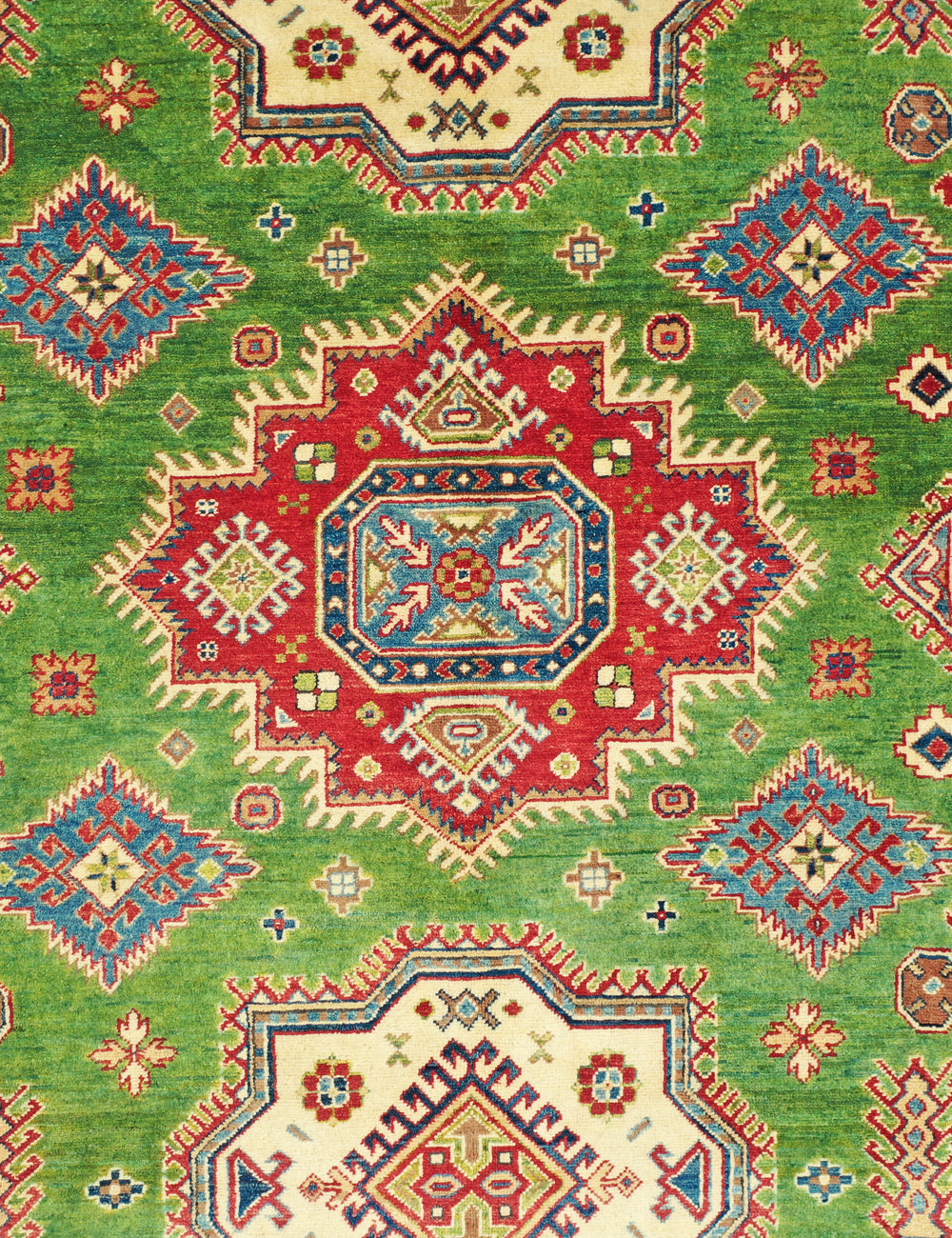 Green Kazak handmade rug 295x207cm