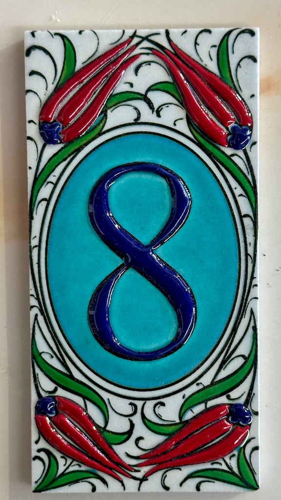 Handmade Hand Painted Turkish Door Numbers| HOUSE NUMBER