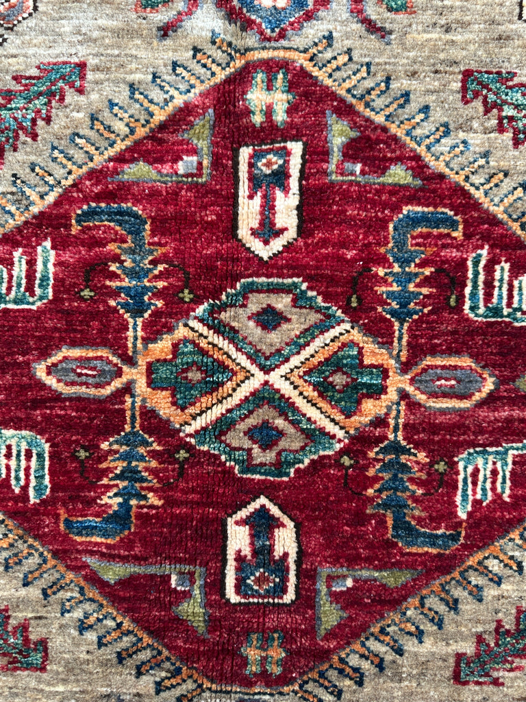 Afghan handmade rug,Chobi. Size: 198x159 cm