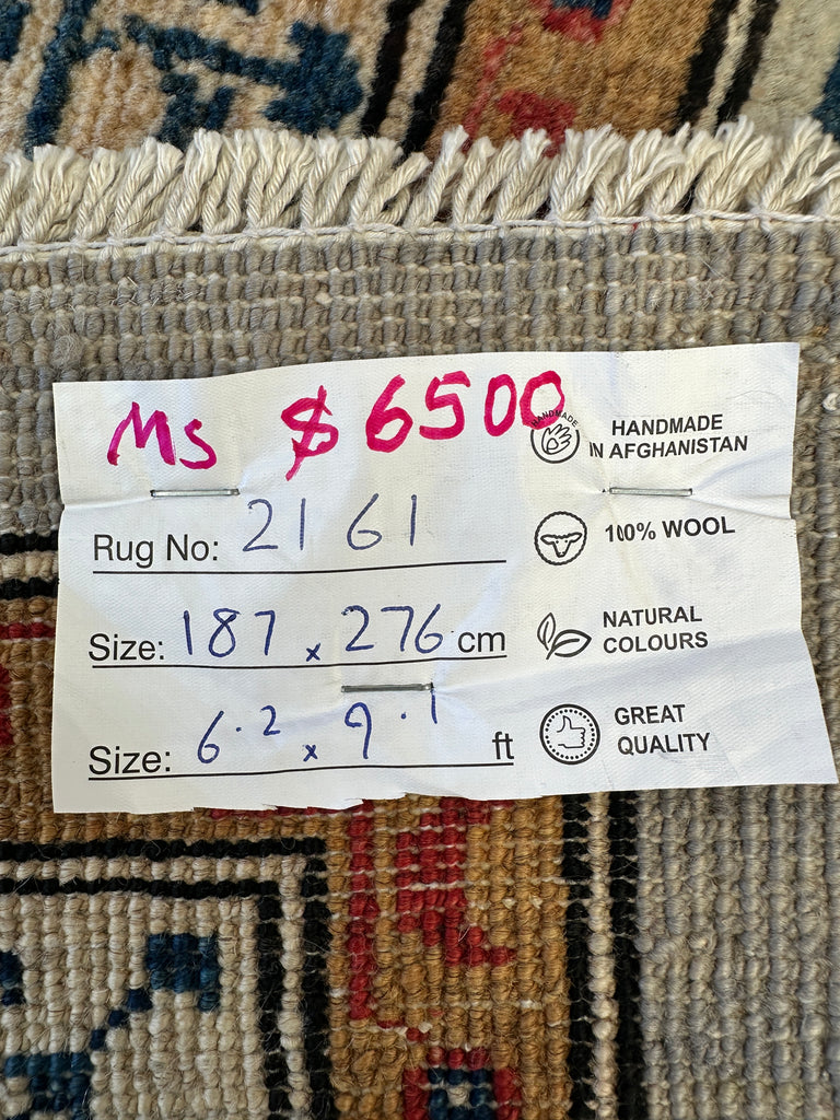 Afghan handmade rug,Chobi . Size: 286x187 cm