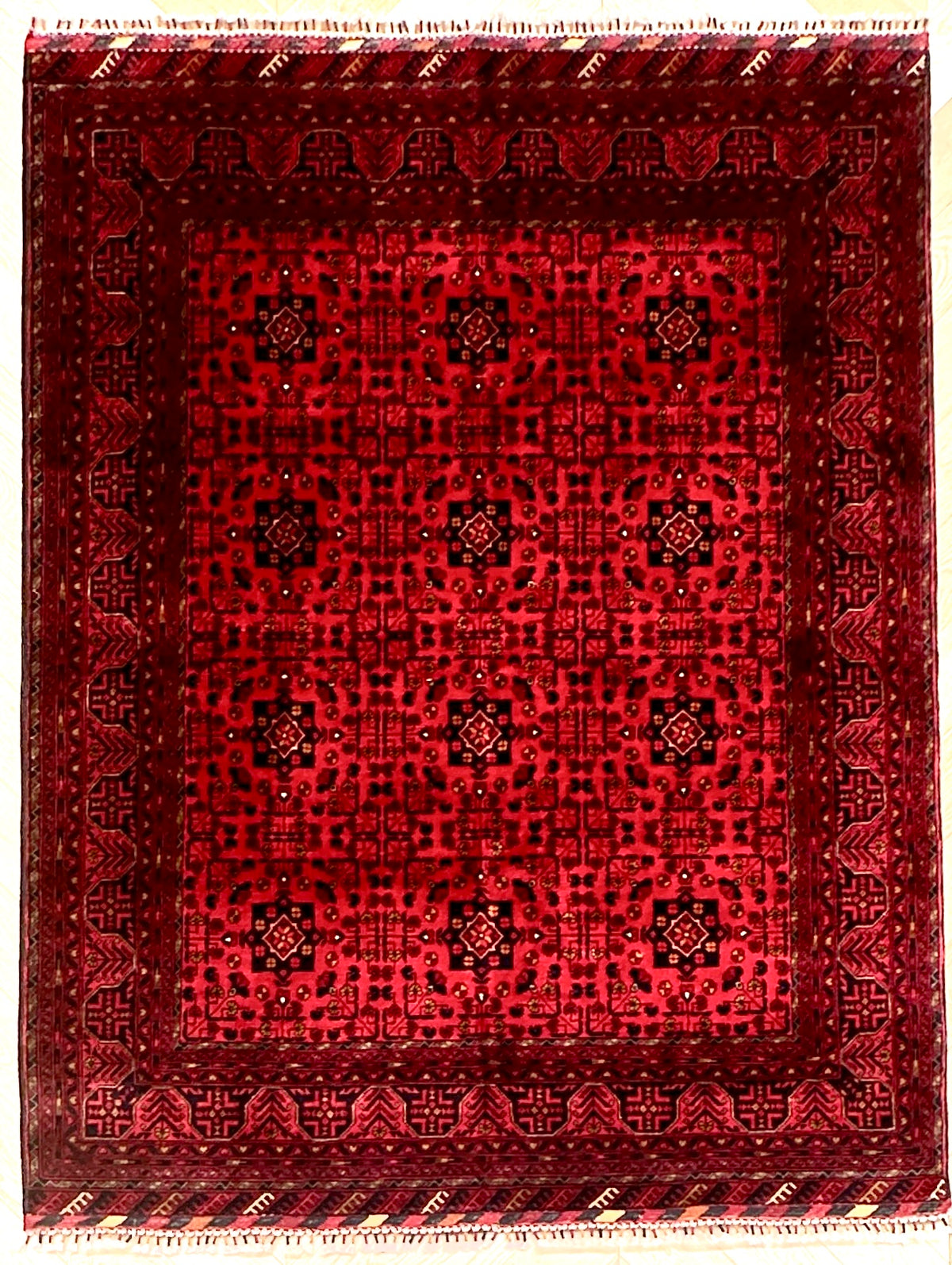 Afghan elephant foot rug 203x155 cm