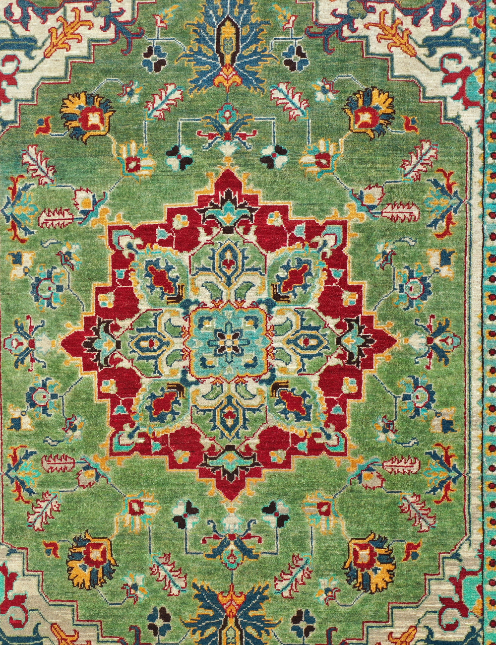 Green Kazak handmade rug 307x192cm