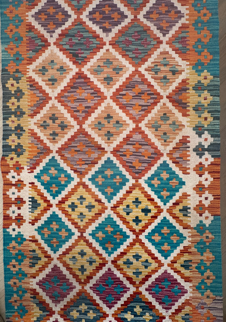Afghan hand made Kilim runner 287x86 cm