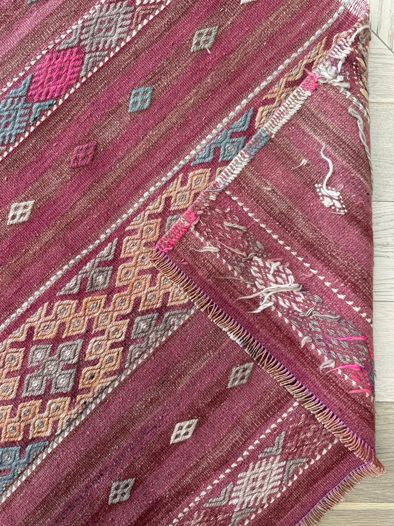 Hand woven Turkish vintage rug 220x186 cm