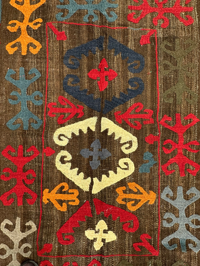 Afghan handmade tribal rug Suzani, size 200x146 cm