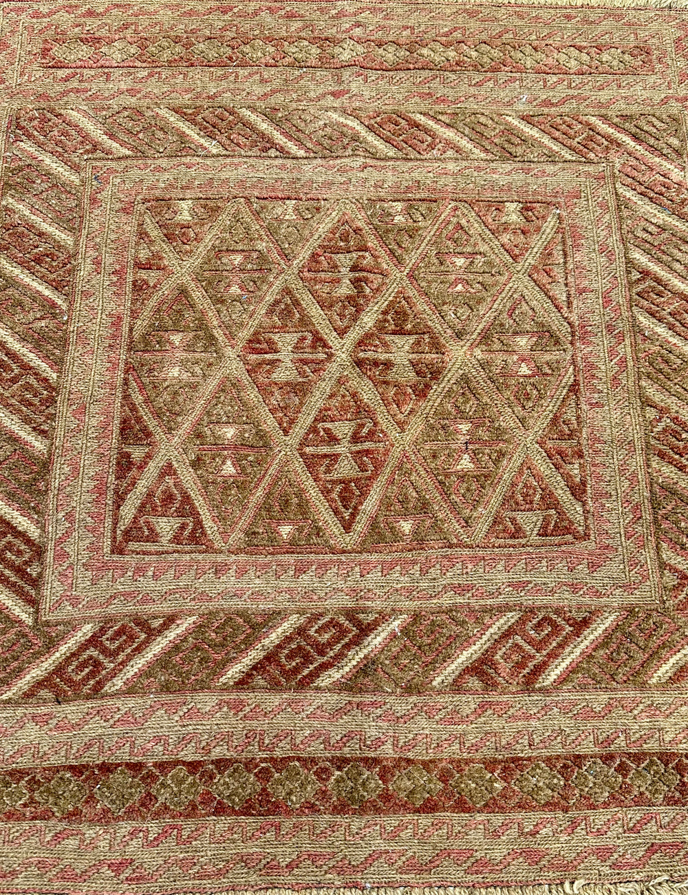 HANDMADE AFGHAN MUSHWANI KILIM | 128x110 CM|