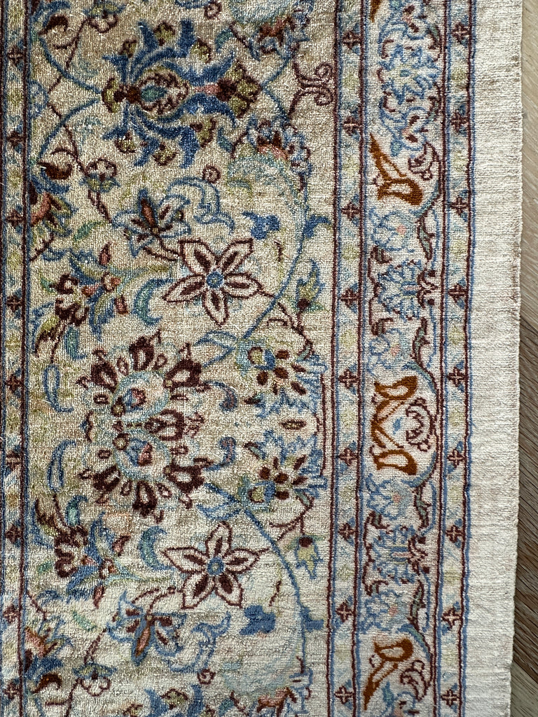 Pure Silk rare vintage handmade Persian rug 300x198 cm