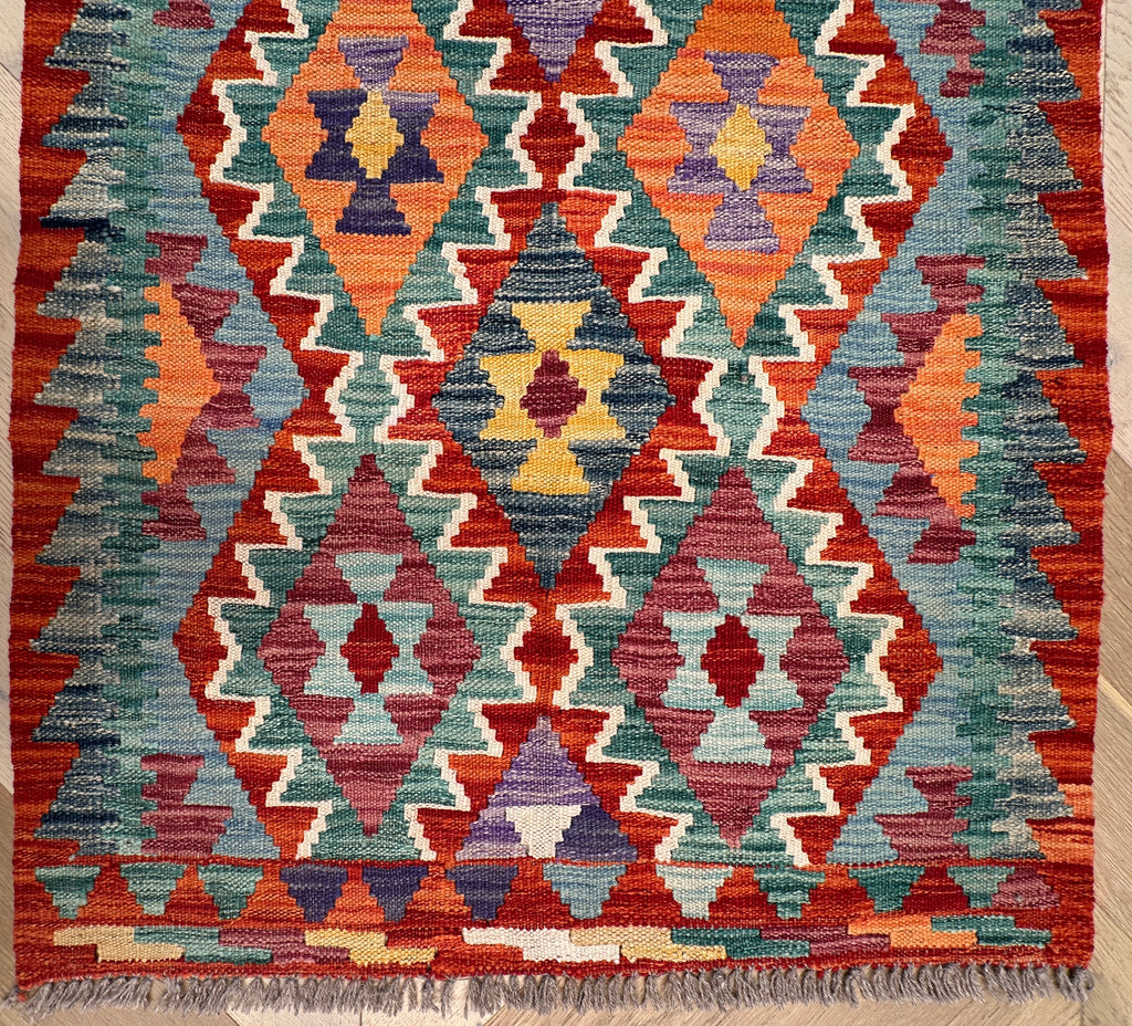 Afghan hand made Kilim runner 405x82 cm