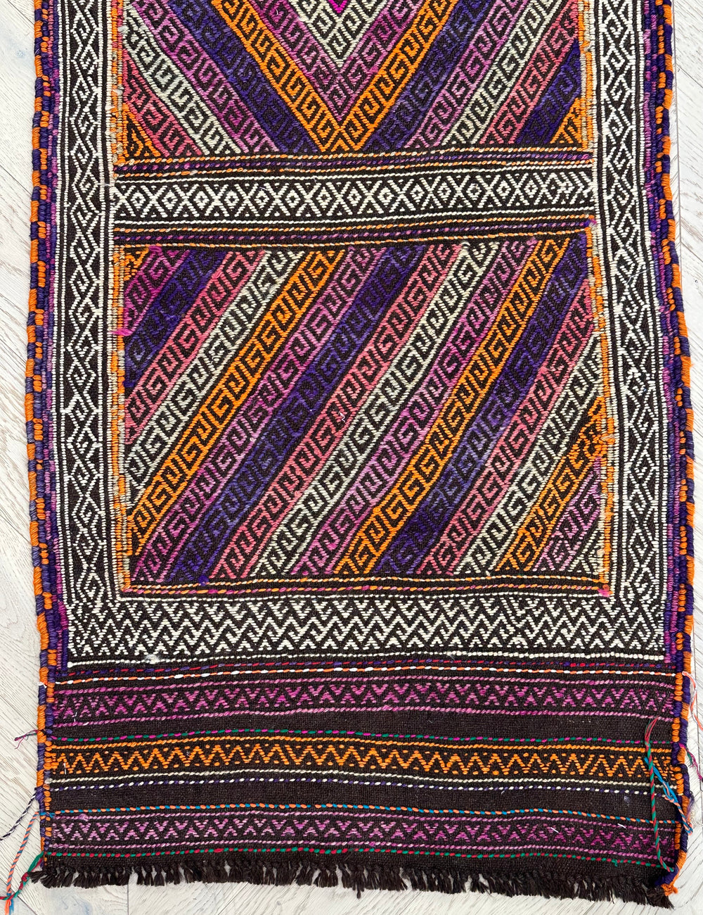 Afghan handmade Kilim runner 261x62 cm