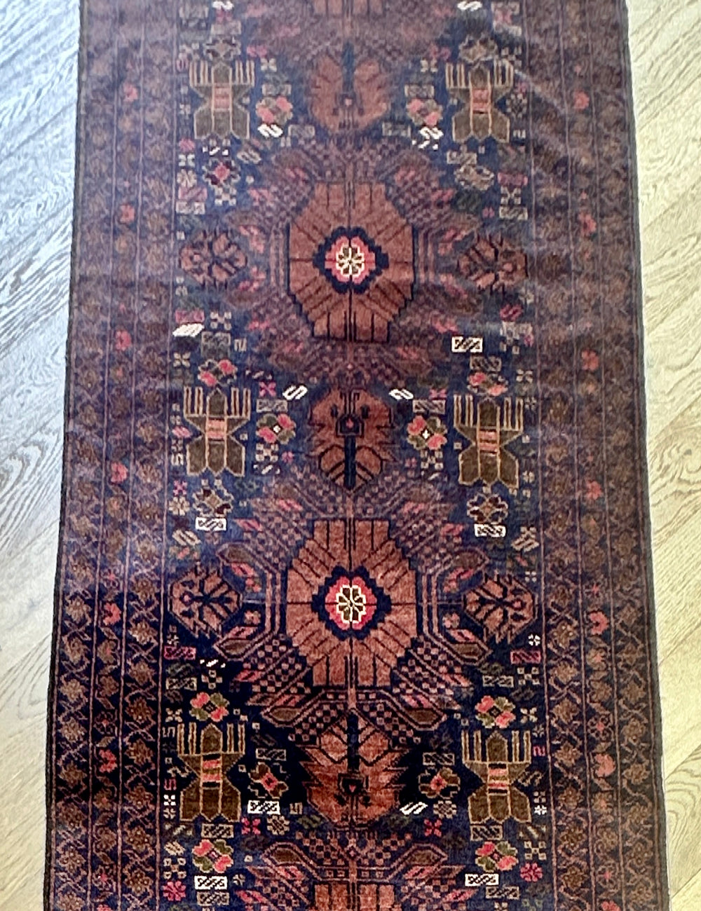 Vintage Afghan handmade Chobi runner 291x85 cm