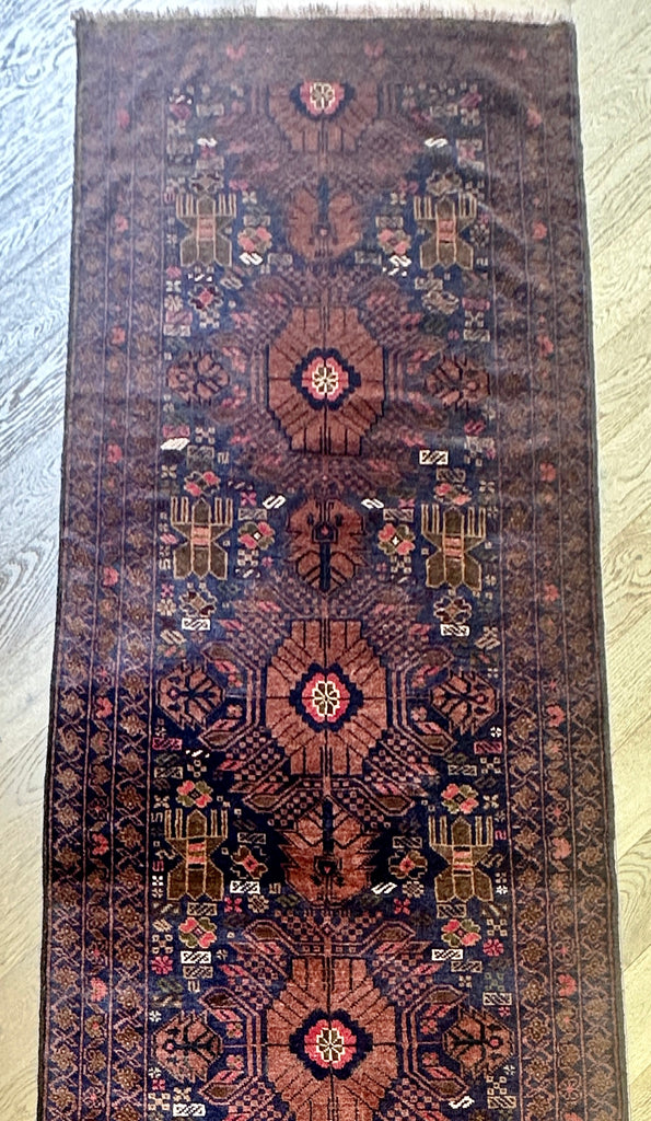 Vintage Afghan handmade Chobi runner 291x85 cm