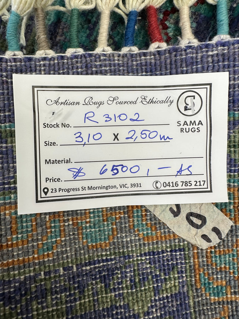 Afghan handmade rug,Chobi. Size:310x250 cm