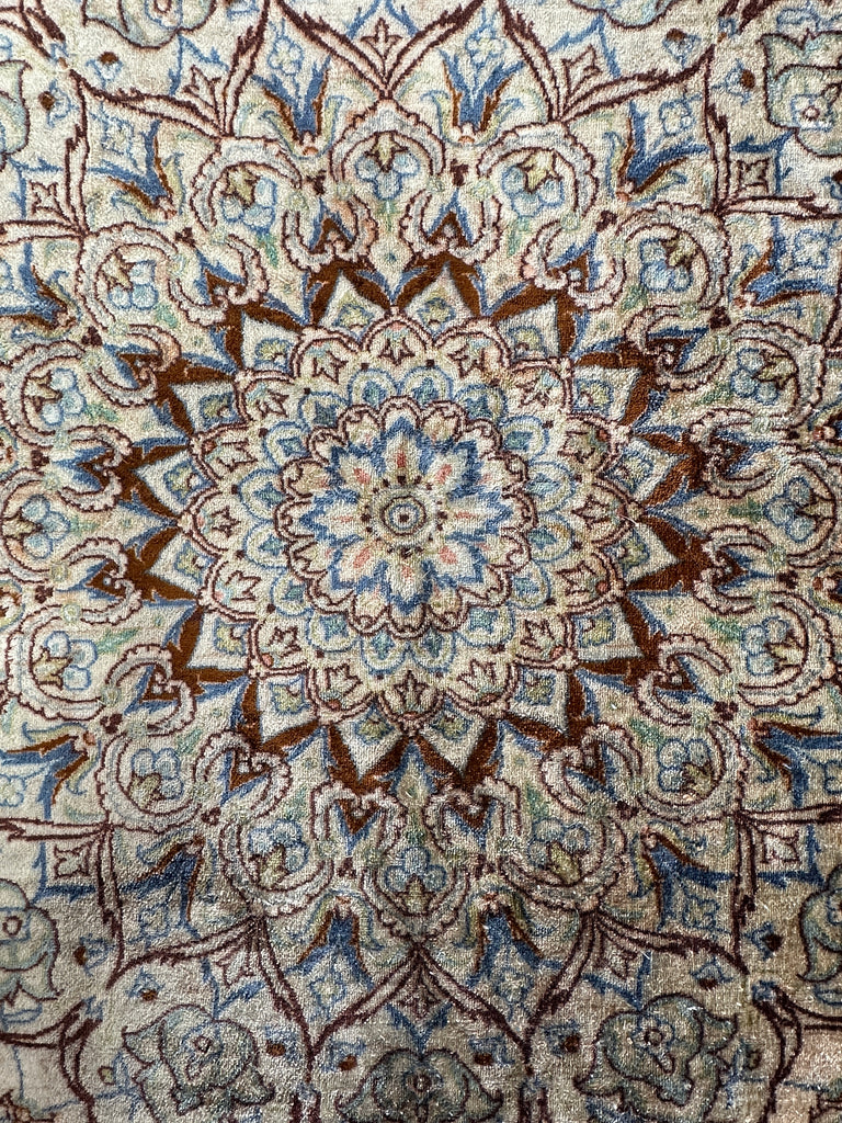 Pure Silk rare vintage handmade Persian rug 300x198 cm