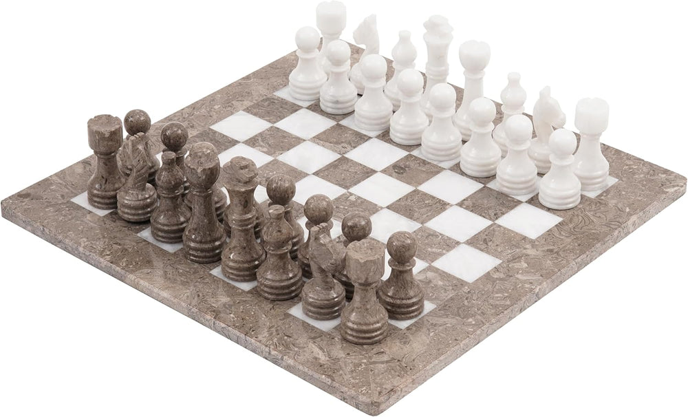 Hand Carved Marble Stone Chess Set - Made in Afghanistan from Afghan Stone