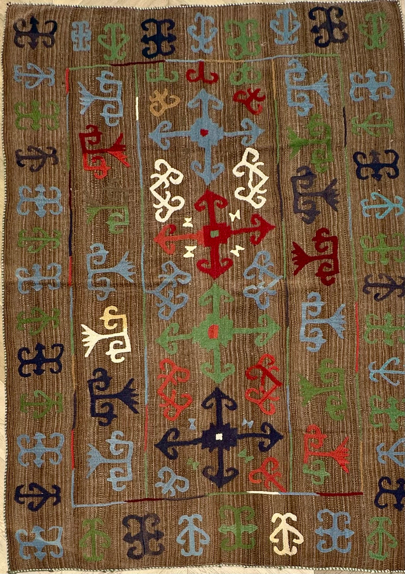 Afghan handmade tribal rug Suzani, size 268x193 cm