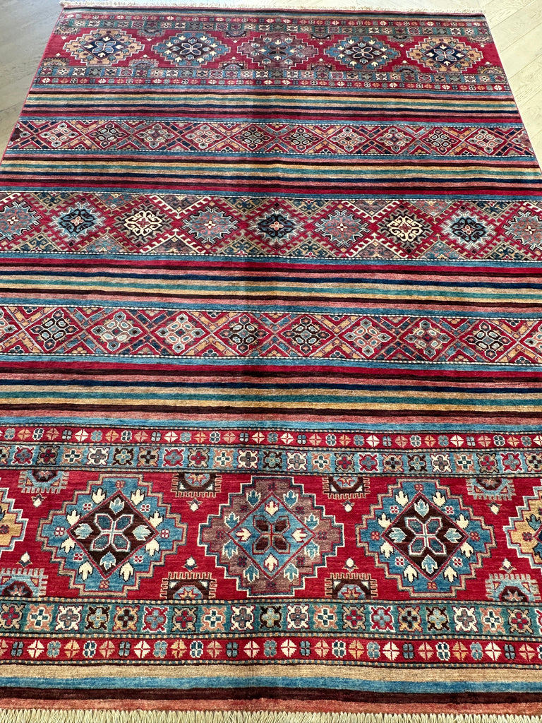 Afghan handmade rug,Chobi . Size: 252x178 cm