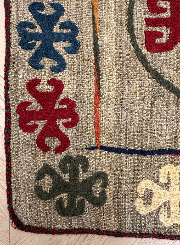 Afghan handmade tribal runner Suzani, size 300x90 cm