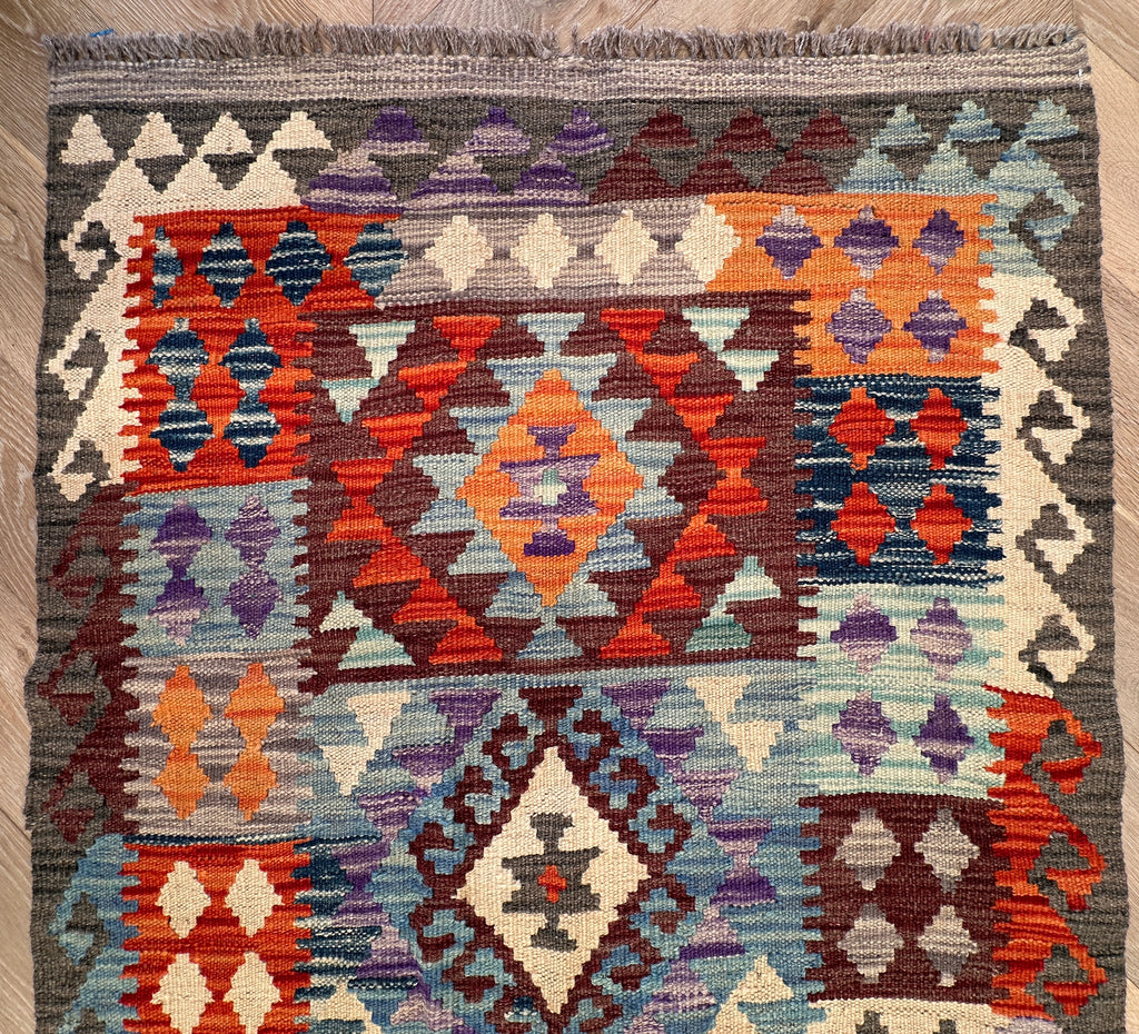 Afghan hand made Kilim runner 394x80 cm
