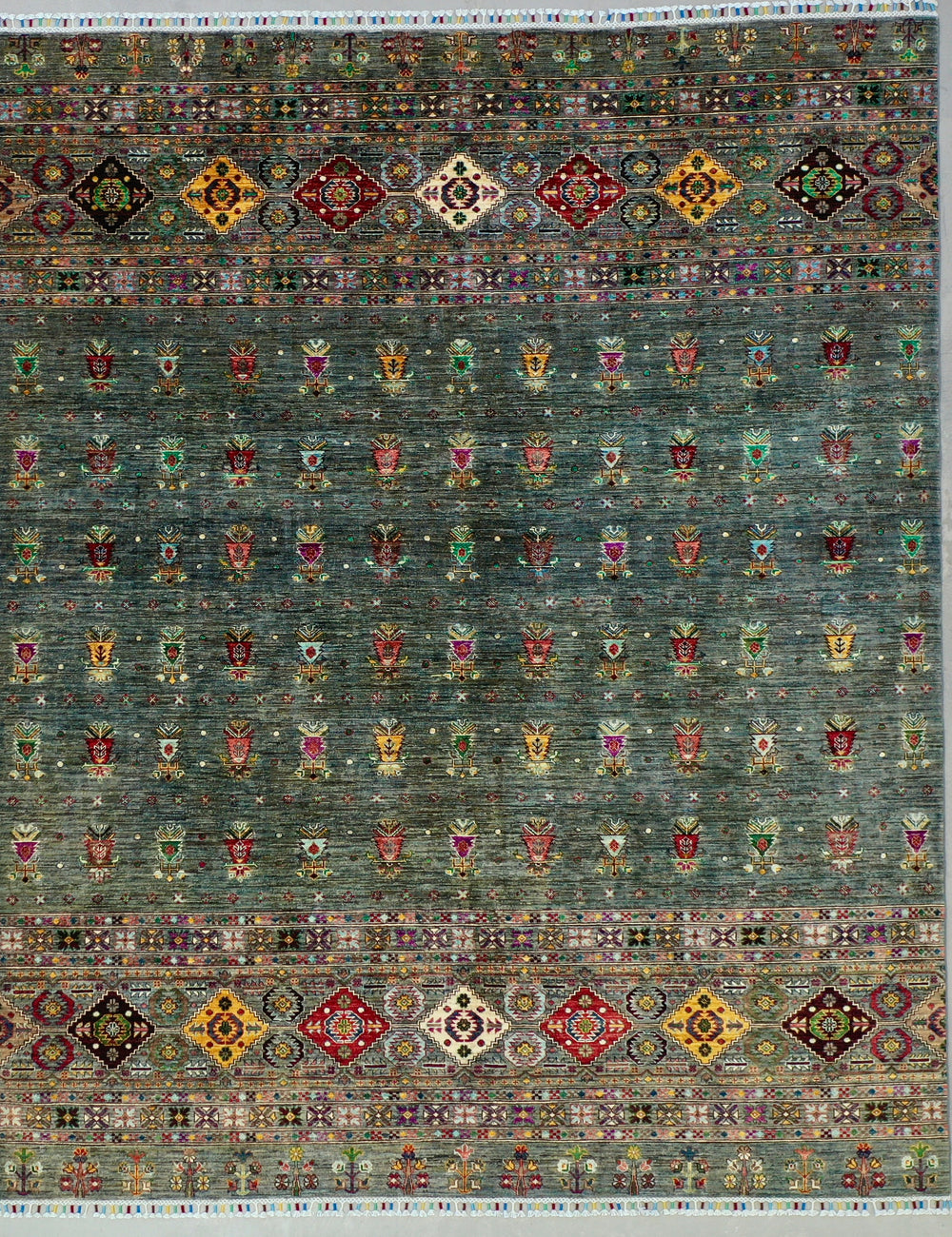 Green forest chobi rug 303x246cm