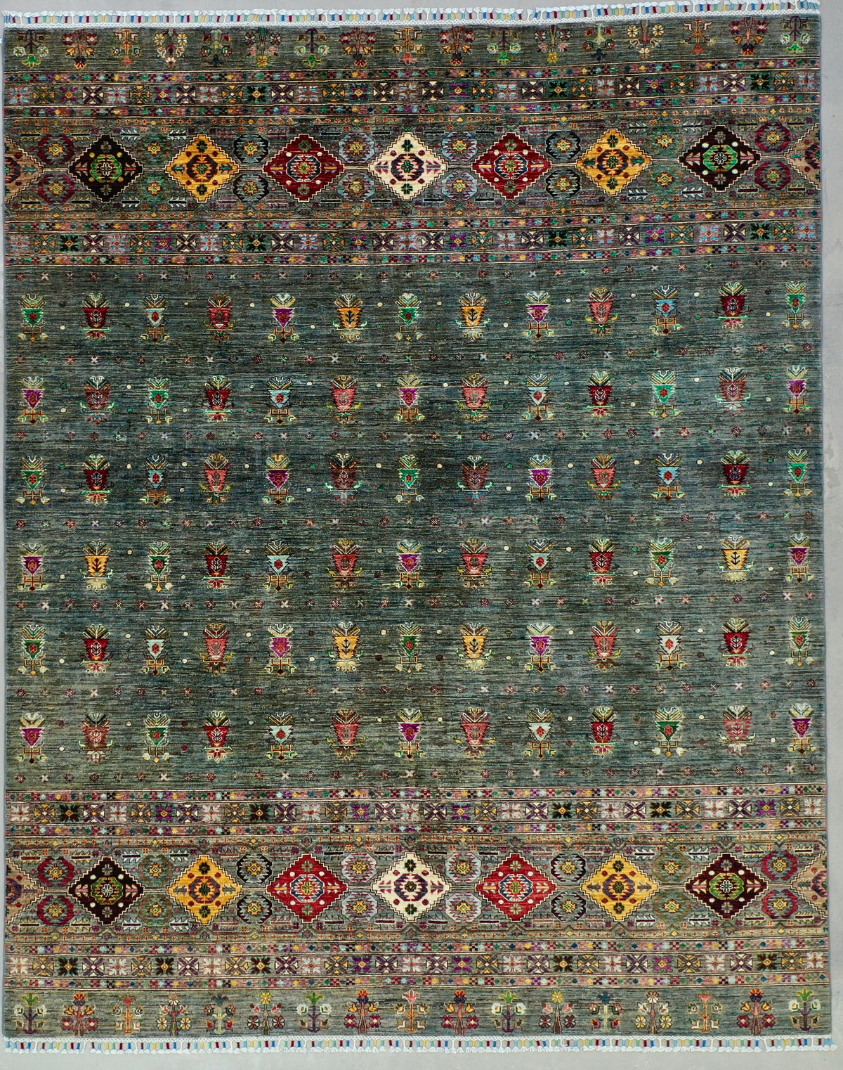 Green forest chobi rug 303x246cm