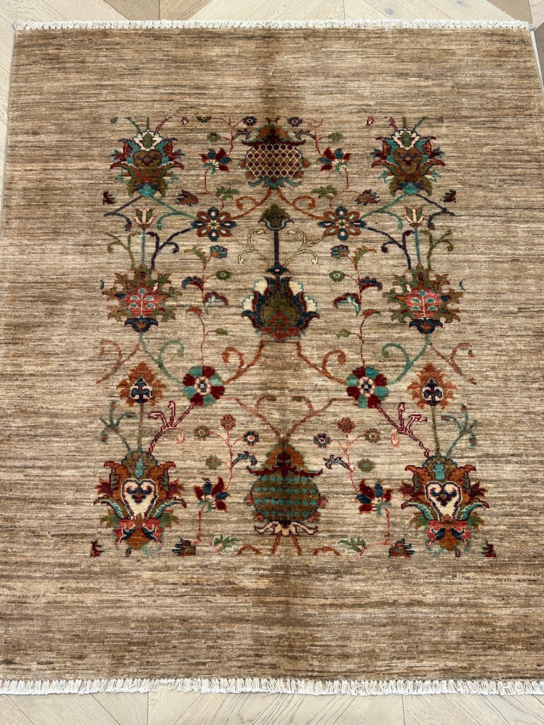 Afghan handmade rug,Chobi . Size: 184x152 cm