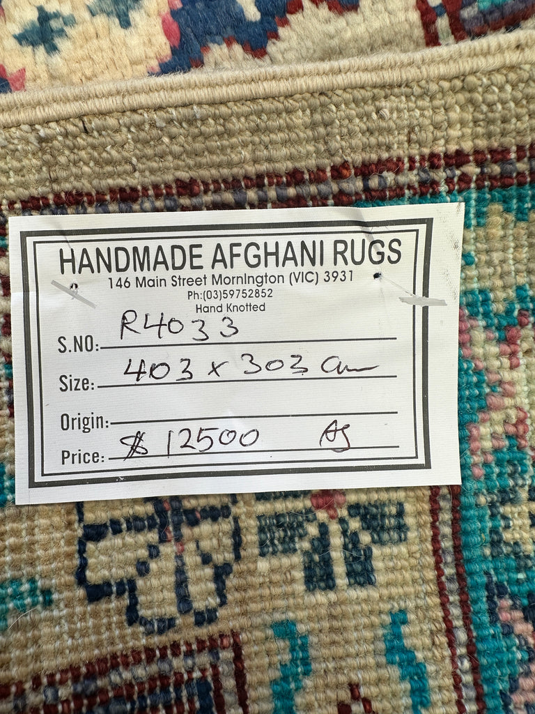 Afghan handmade rug,Chobi. Size:403x303 cm