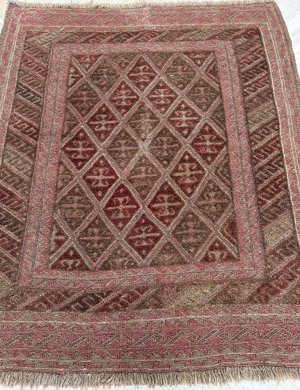 HANDMADE AFGHAN MUSHWANI KILIM | 138x112 CM|
