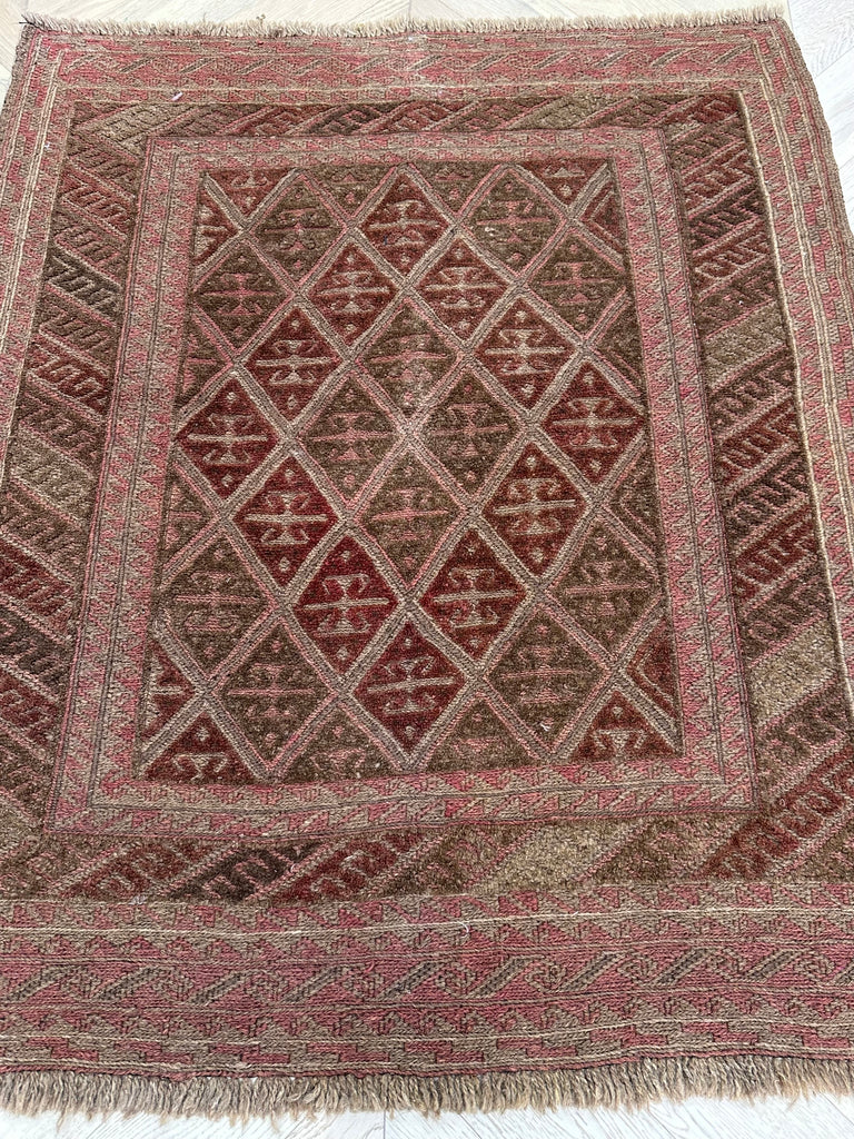 HANDMADE AFGHAN MUSHWANI KILIM | 138x112 CM|