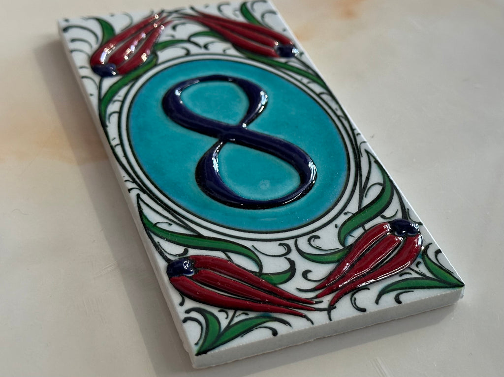 Handmade Hand Painted Turkish Door Numbers| HOUSE NUMBER