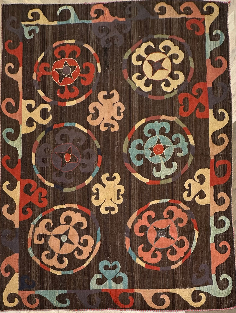 Afghan handmade tribal rug Suzani, size 290x210 cm