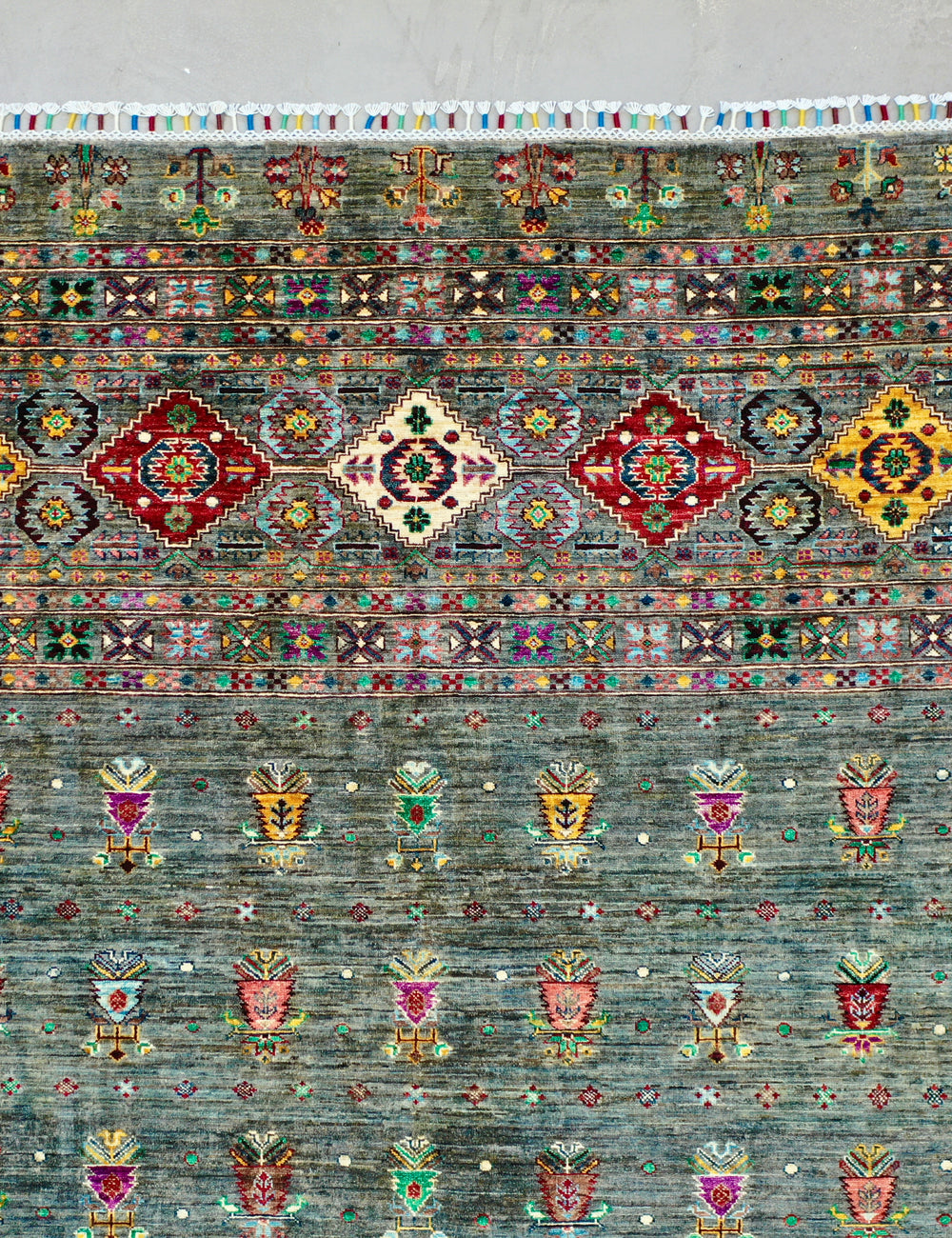 Green forest chobi rug 303x246cm