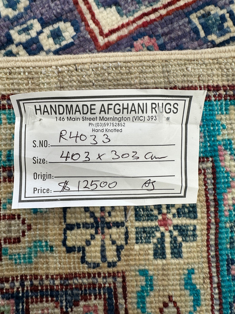 Afghan handmade rug,Chobi. Size: 403x303 cm