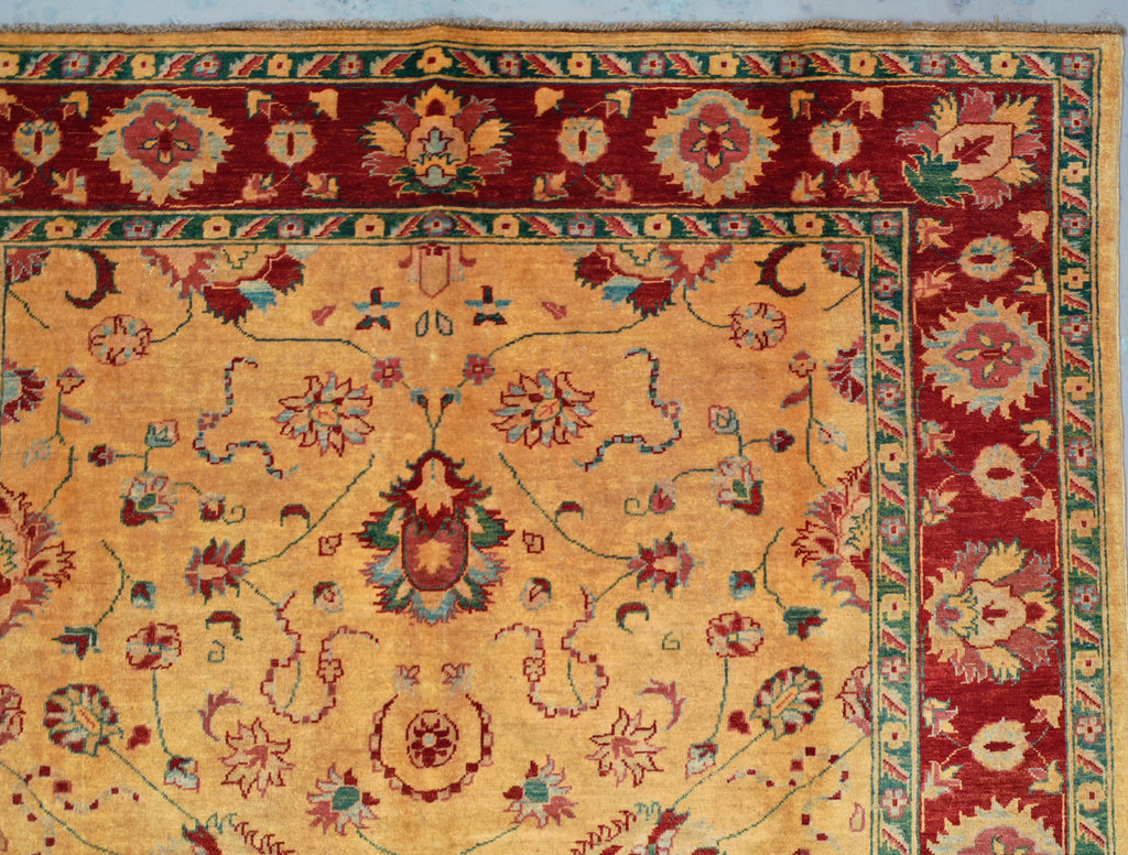 Handmade Chobi zeiglar yellow rug 231x190cm