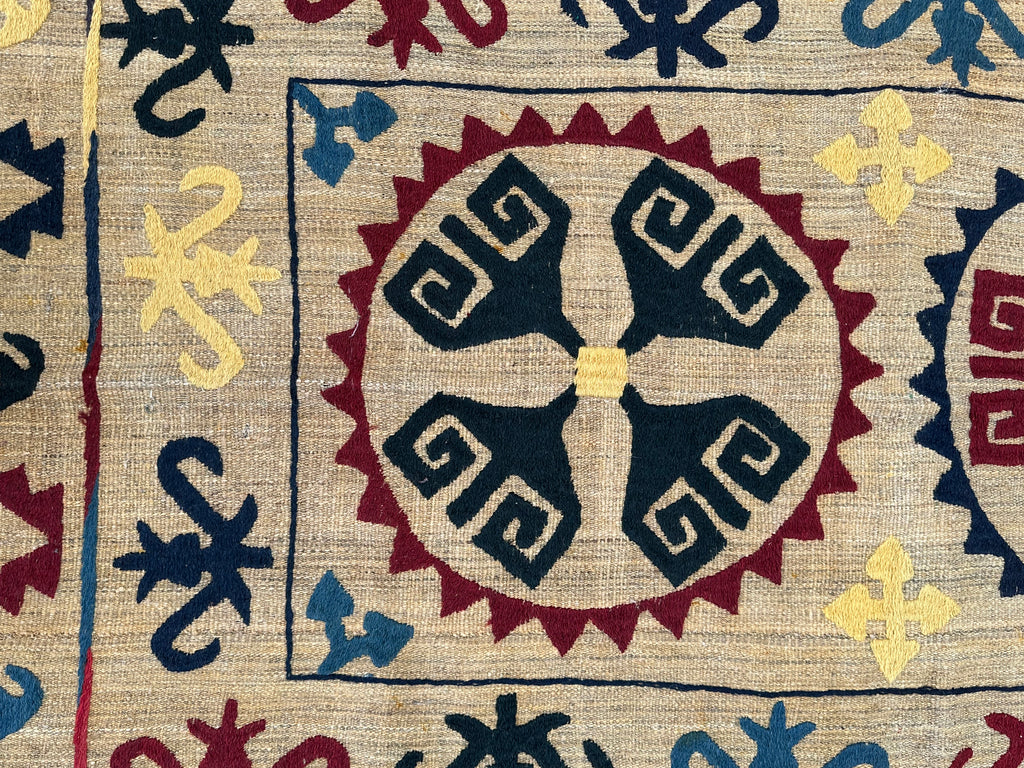 Afghan handmade tribal rug Suzani, size 214x146 cm