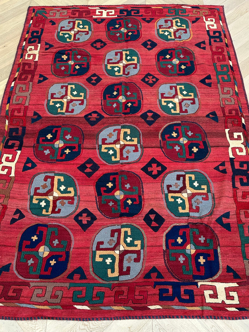 Afghan handmade tribal rug Suzani, size 278x194 cm