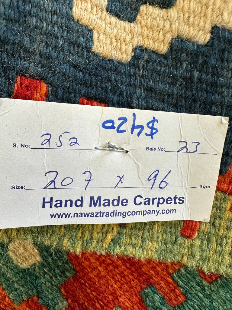 Afghan hand made Kilim runner 207x96 cm