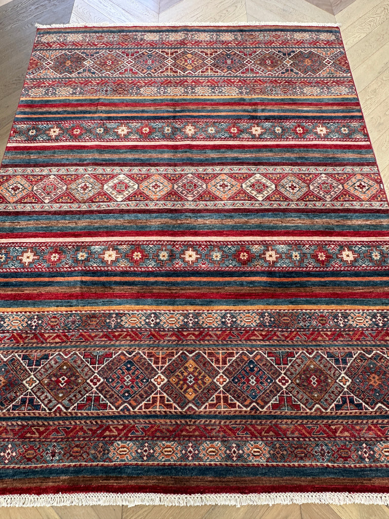 Afghan handmade rug,Chobi . Size: 237x189 cm