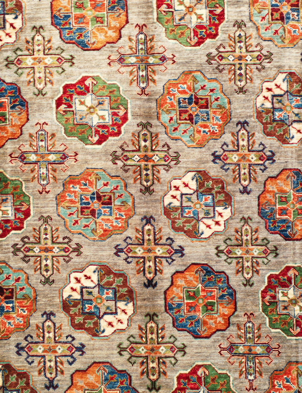 Grey Afghan Chobi rug 232x172