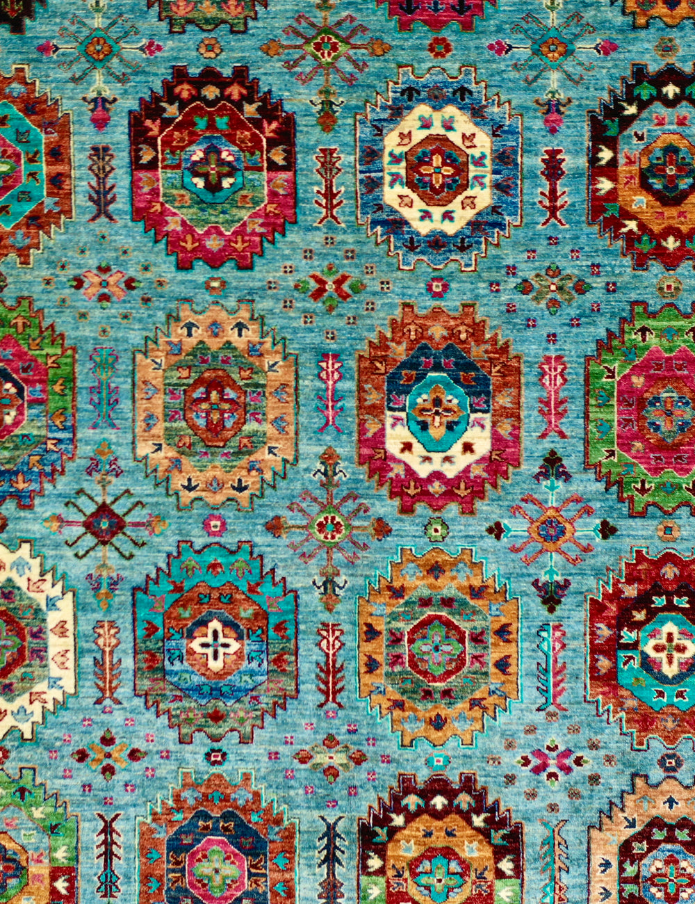 Blue base Elephants foot rug 300x400cm
