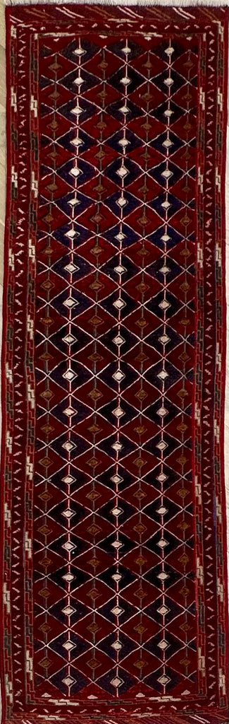 HANDMADE AFGHAN MUSHWANI KILIM | 213x62 CM|