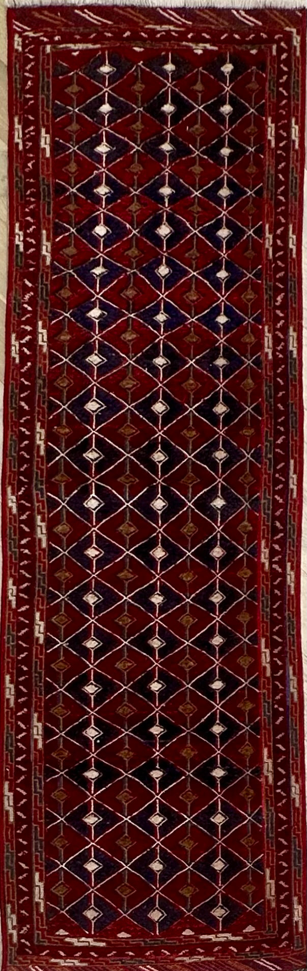 HANDMADE AFGHAN MUSHWANI KILIM | 213x62 CM|