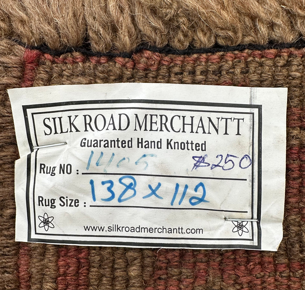 HANDMADE AFGHAN MUSHWANI KILIM | 138x112 CM|