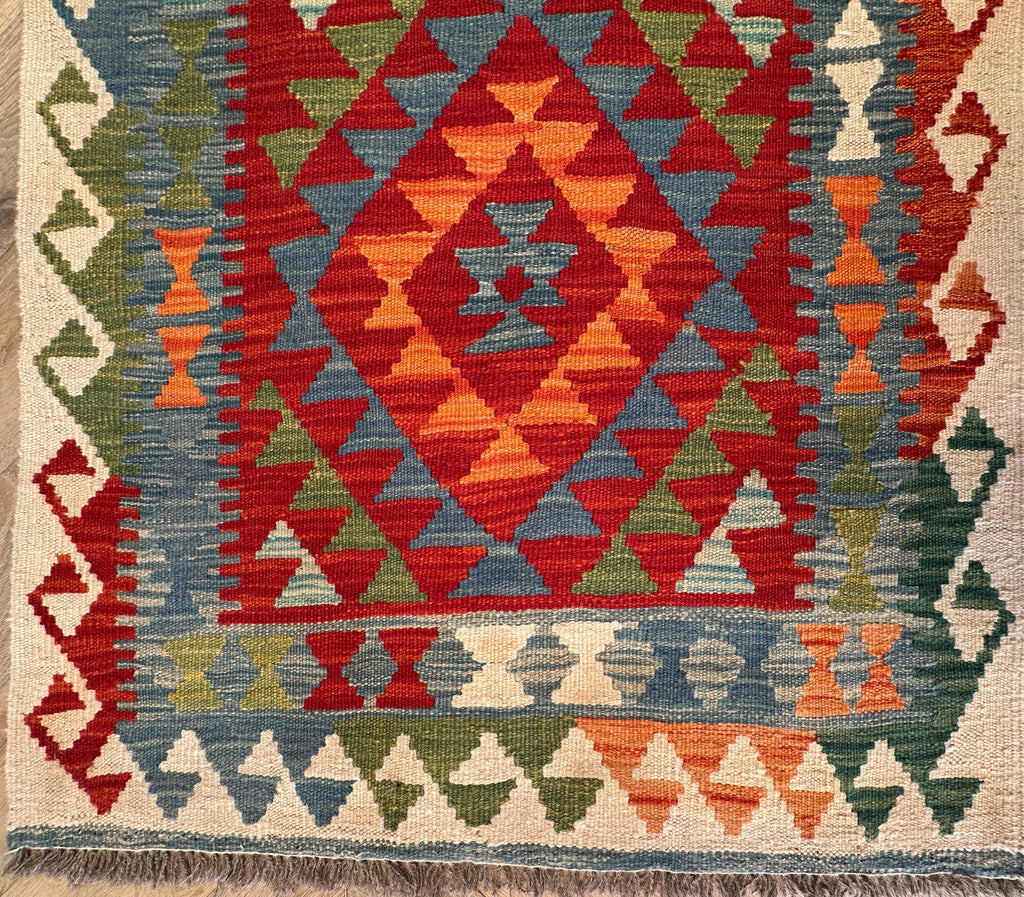 Afghan hand made Kilim runner 320x79 cm