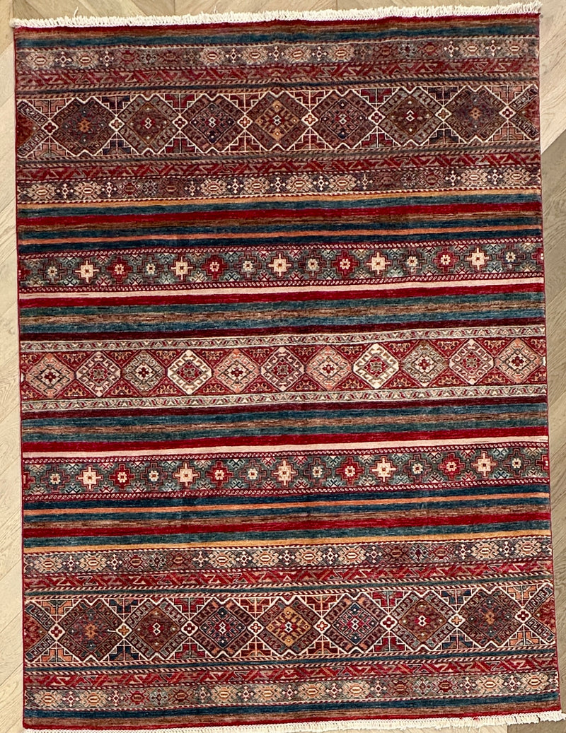 Afghan handmade rug,Chobi . Size: 237x189 cm