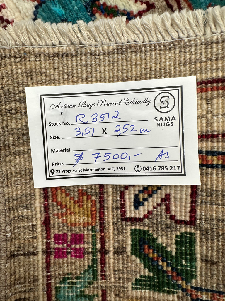 Afghan handmade rug,Chobi. Size:351x252 cm