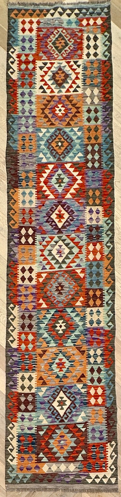 Afghan hand made Kilim runner 394x80 cm
