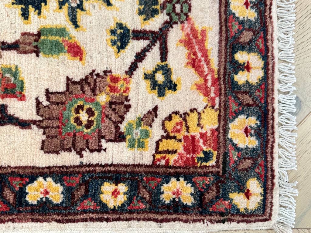 Afghan handmade small rug, doormat Chobi. Size: 89x57 cm